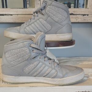 Adidas Light Gray High-Top Sneakers